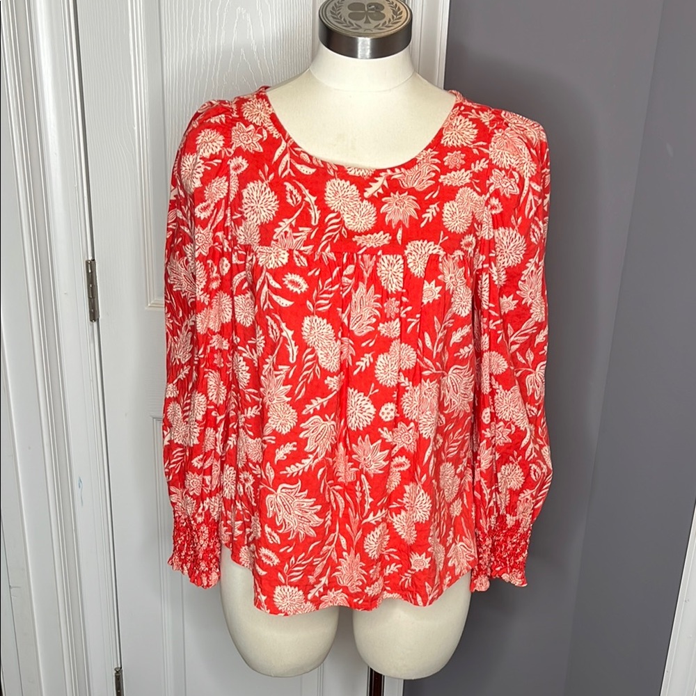 Universal Thread Orange Long Sleeve Relaxed Blouse